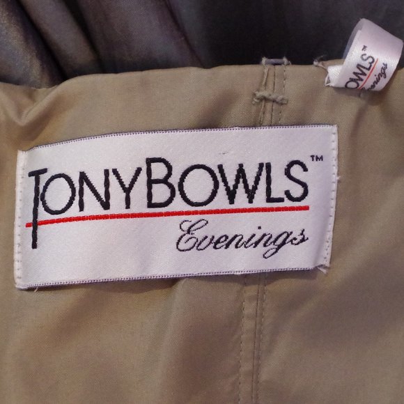 Tony Bowls Embroidered Empire Waist Taffeta High/Low Bubble Hem Gown- Sz. 10 - Picture 7 of 10